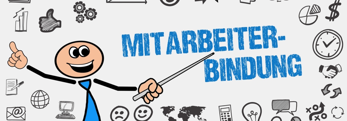 Mitarbeiterbindung als Infografik mit Symbolen | Pizzaofen