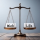 Waage zeigt Work-Life-Balance | Lupinenkaffee