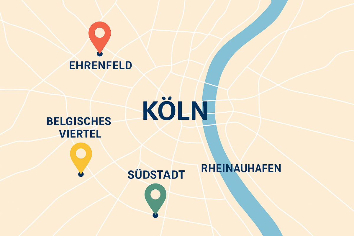 Köln Karte im Infografik-Stil