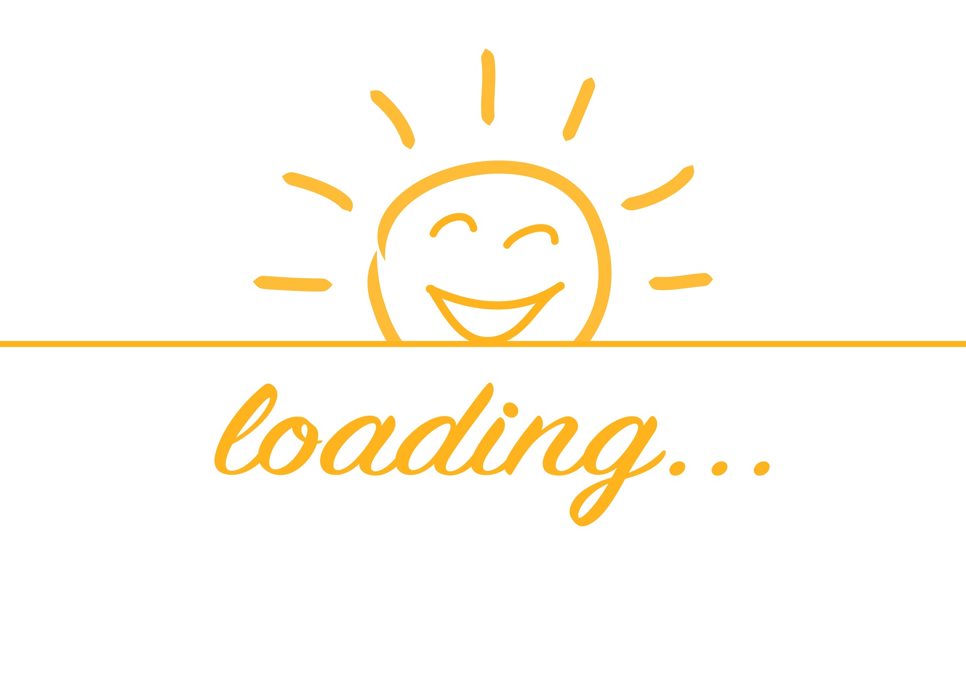 Smiley-Sonne mit Schriftzug Loading als Symbol für Erholung | Wellnesshotel
